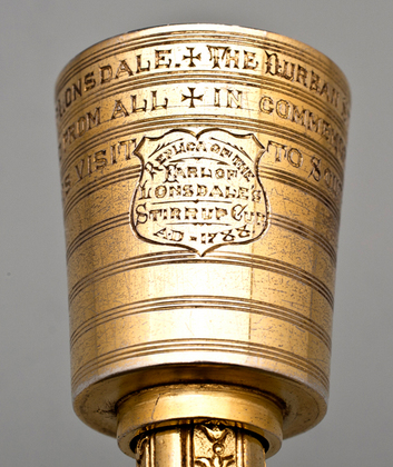 Earl of Lonsdale Silver Gilt Whip Form Stirrup Cup, 1788 - The Durban Stirrup Cup
